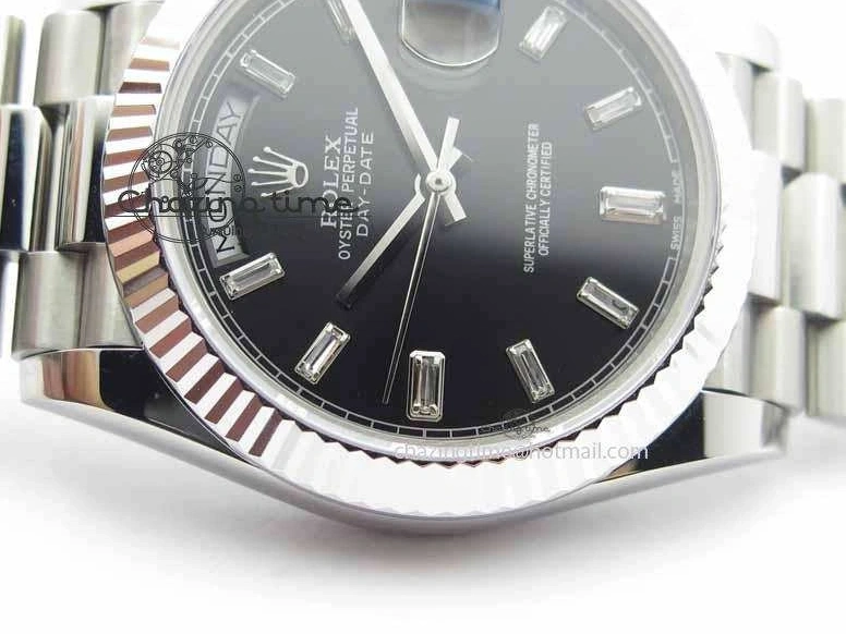 MiroTime 0503 Day Date 40mm SS BP Maker Best Edition Black Dial Diamond Markers On SS Bracelet A Casual 3691